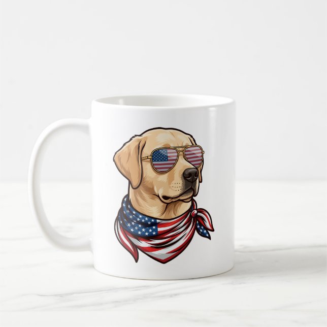 Caneca De Café Cachorro Usa Óculos De Sol Lenço (Esquerda)