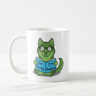 Caneca De Café Cachorro Verde Fofo e Divertido Vá Embora Estou Le