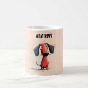 Caneca De Café Cachorro Vermelho Engraçado – Arte de Pet Cartoon