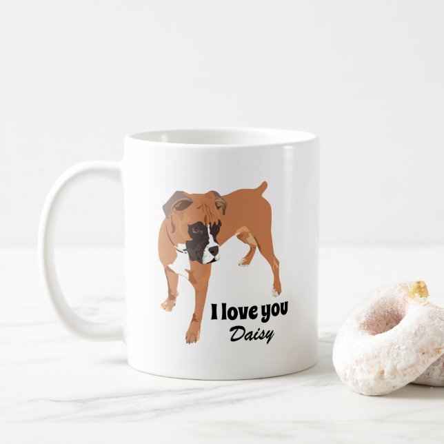 Caneca De Café Cachorro Vermelho Personalizado (Com Donut)