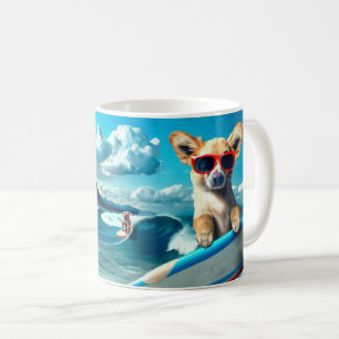 Caneca De Café Cachorro Vestindo óculos escuros Arte AI