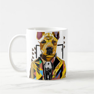 Caneca De Café Cachorro Vestindo um traje: Arte Digital