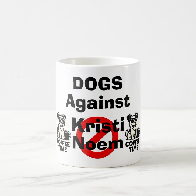 Caneca de Café Cachorros Contra Kristi Noem (Centro)