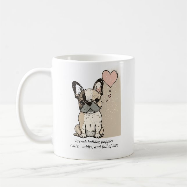 Caneca De Café Cachorros de buldogue franceses - Fofo e cheio do  (Esquerda)
