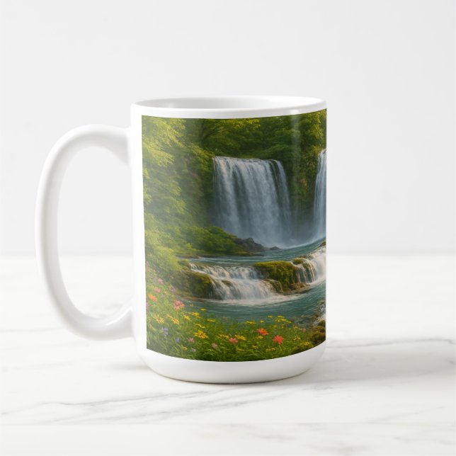 Caneca De Café Cachorros de Flores Selvagens (Esquerda)