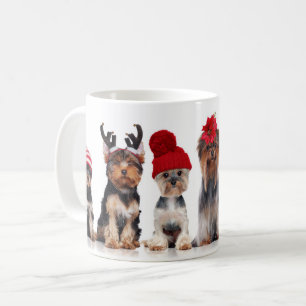 Caneca De Café Cachorros de Terrier, de Yorkshire, com chapéus de