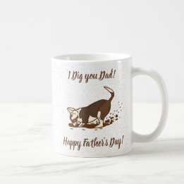 Caneca De Café Cachorros Digging - Dia de os pais Feliz.