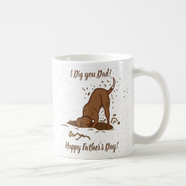 Caneca De Café Cachorros Digging - Dia de os pais Feliz.