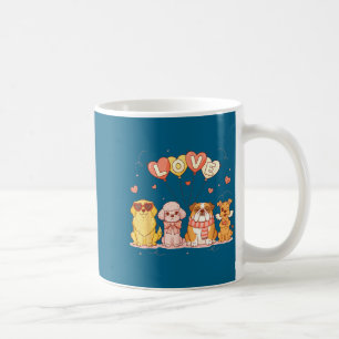 Caneca De Café Cachorros fofos de valentine amam balões dia dos n