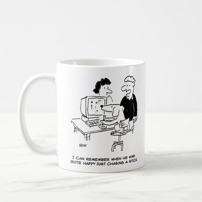 Caneca De Café Cachorros Jogando Jogos de Computador (Esquerda)