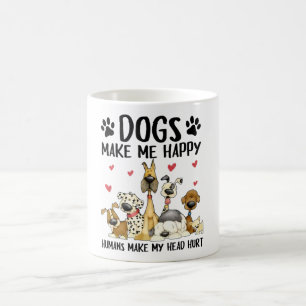 Caneca De Café Cachorros Me Fazem Feliz Humanos Me Machucam A Cab