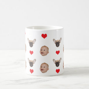 Caneca De Café Cachorros Personalizados De Rosto De Bebê Enfrenta