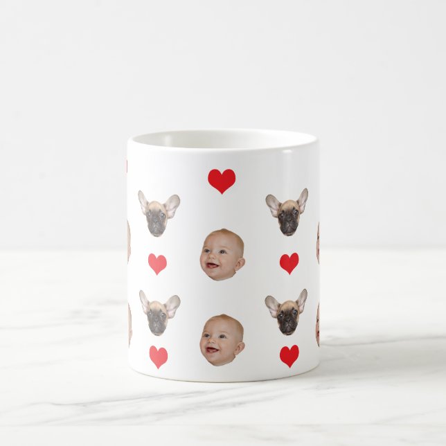 Caneca De Café Cachorros Personalizados De Rosto De Bebê Enfrenta (Centro)