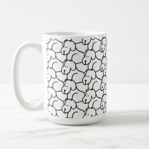 Caneca De Café Cachorros Sentados Cartoon Engraçado
