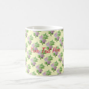 Caneca De Café cachos de flores cor-de-rosa com folhas florais bo