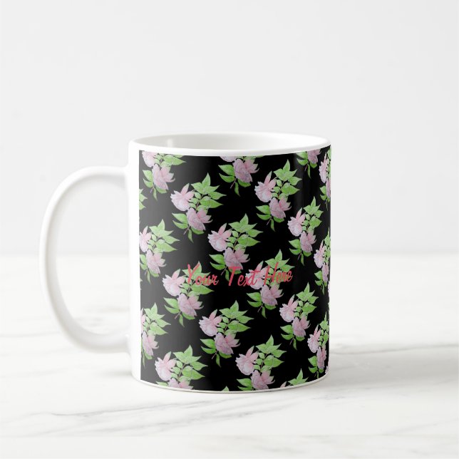 Caneca De Café cachos de flores rosa bonito (Esquerda)