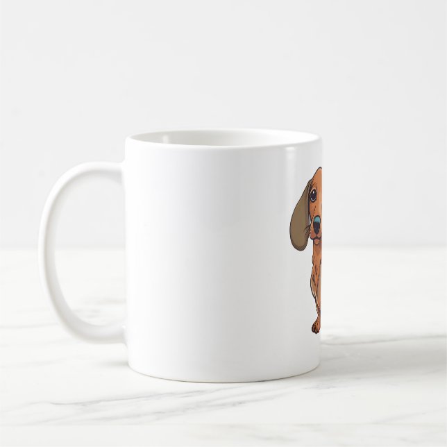Caneca De Café Cachshund Dog Cute (Esquerda)