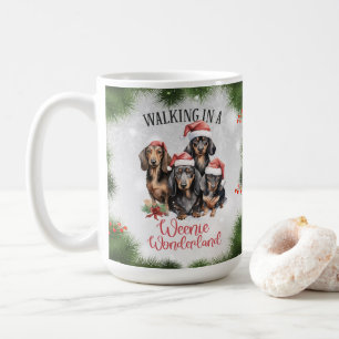 Caneca De Café Cachshund Engraçado Cachorro de Natal Engraçado