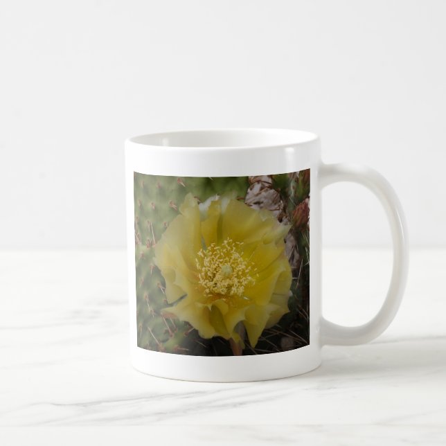 Caneca De Café Cacto Amarelo em Flor (Direita)