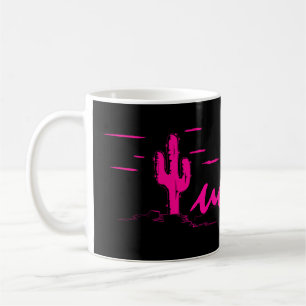 Caneca De Café Cacto de néon do Saguaro das noites do deserto da