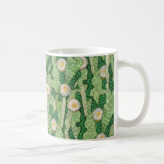 Caneca De Café Cacto florescente, flores suculentas, plantas do d (Direita)