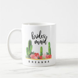 Caneca De Café Cacto Moderno e Bridesmaid Café Mug