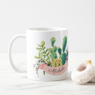 Caneca De Café Cacto personalizado Boho bonito