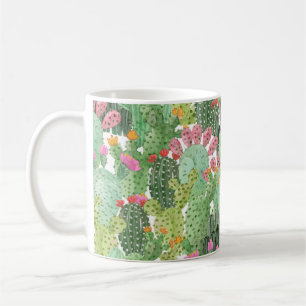 Caneca De Café Cacto Pintado à Mão: Verde Deserto