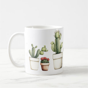 Caneca De Café Cacto verde em potes