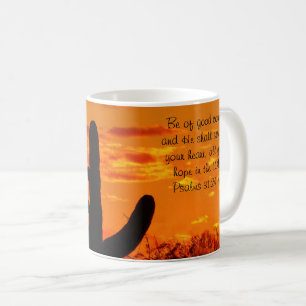 Caneca De Café Cactos De Saguaro arizona Com Sol Laranja Brilhant