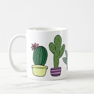 Caneca De Café Cactus Cute Suculentos Plantas Potentes Cactos