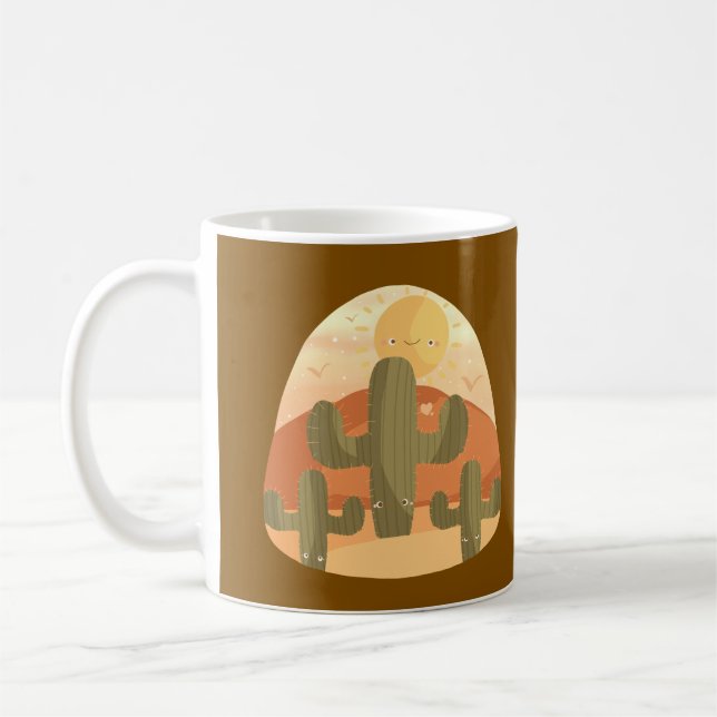 Caneca De Café Cactus Desert With Sun (Esquerda)