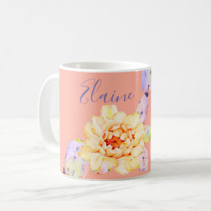 Caneca De Café Cactus floresce flor do deserto cor de água pêsseg