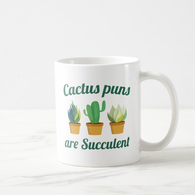 Caneca De Café Cactus Puns São Bem-Sucultos (Direita)