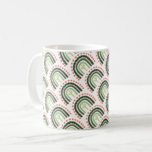 Caneca De Café Cactus Rainbow Laranja Verde Deserto Moderno