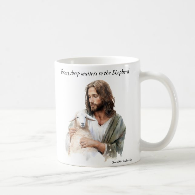 Caneca De Café Cada ovelha importa para o pastor (Direita)