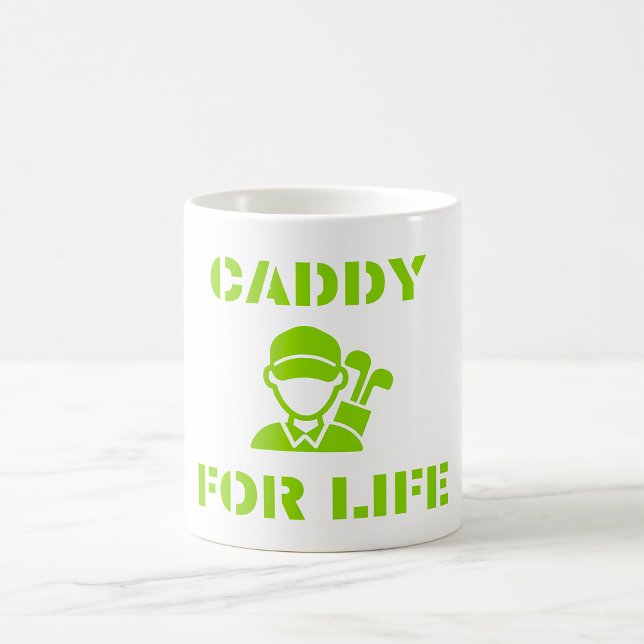 Caneca De Café Caddy For Life Green Golfer Coffee Mug (Criador carregado)