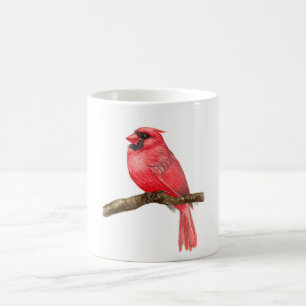 Caneca De Café Cadeado de aves cardinhas
