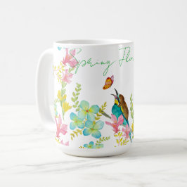 Caneca De Café Cadeado de flores de primavera