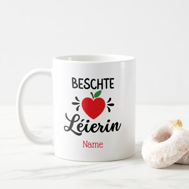 Caneca De Café Cadeau "Beschte Léierin"  (Com Donut)