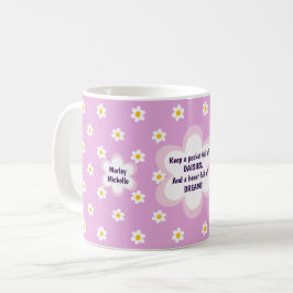 Caneca De Café Cadeia de Margaridas Rosa Clássico