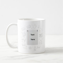 Caneca De Café Caderno de Desenho Escolar Presente para Professor