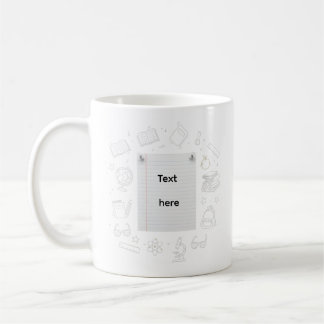 Caneca De Café Caderno de Desenho Escolar Presente para Professor