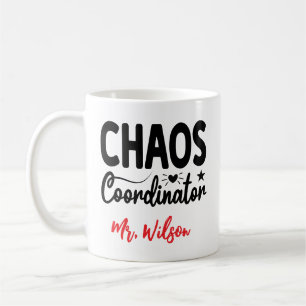 Caneca De Café Caderno do Coordenador de Caos – Citação Divertida