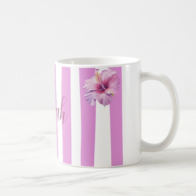 Caneca De Café Caderno floral personalizado com aguarela de lavan (Direita)