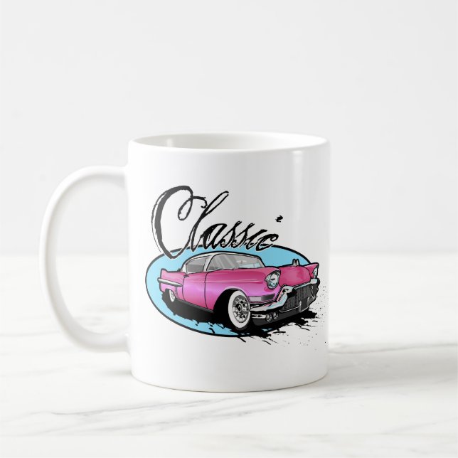 Caneca De Café Cadillac cor-de-rosa clássico (Esquerda)