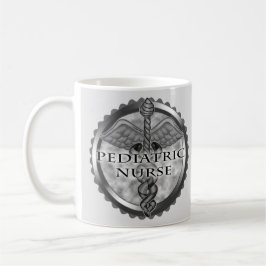 Caneca De Café Caduceu cinza Enfermeira Pediátrica