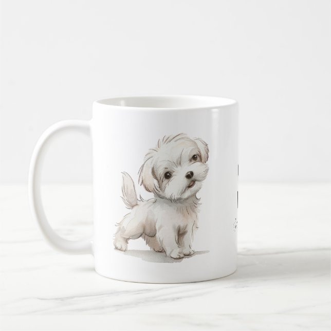 Caneca De Café Cães Aquarela (Esquerda)