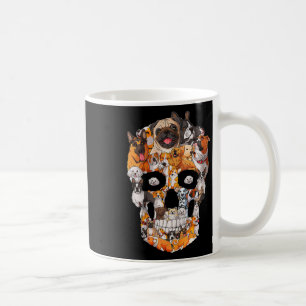 Caneca De Café Cães Cães Cães Crânio Pata Sobre Cão Halloween Esq