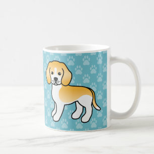 Caneca De Café Cães De Cartoon De Casaco De Limão Em Azul